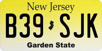 NJ license plate B39SJK