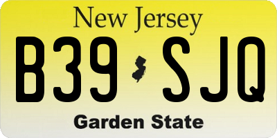 NJ license plate B39SJQ