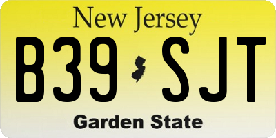 NJ license plate B39SJT