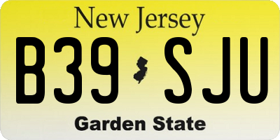 NJ license plate B39SJU