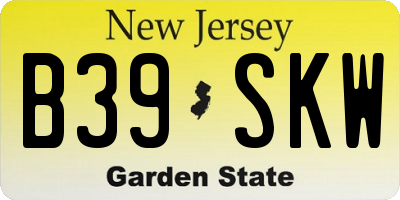 NJ license plate B39SKW