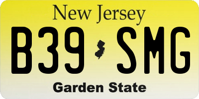 NJ license plate B39SMG