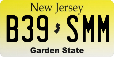 NJ license plate B39SMM