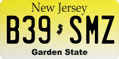 NJ license plate B39SMZ