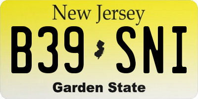 NJ license plate B39SNI
