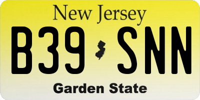 NJ license plate B39SNN