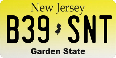 NJ license plate B39SNT