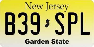 NJ license plate B39SPL