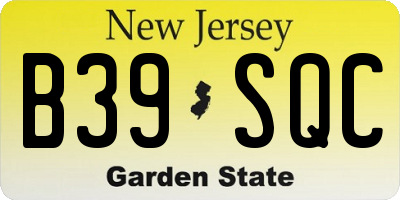 NJ license plate B39SQC