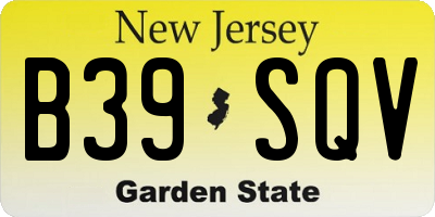 NJ license plate B39SQV