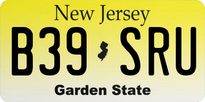 NJ license plate B39SRU