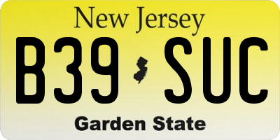 NJ license plate B39SUC