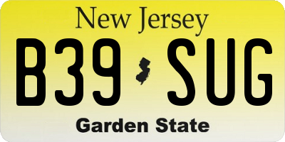 NJ license plate B39SUG