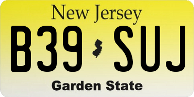 NJ license plate B39SUJ