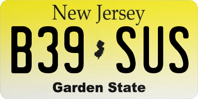 NJ license plate B39SUS