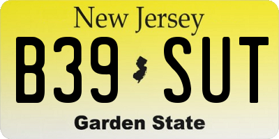 NJ license plate B39SUT
