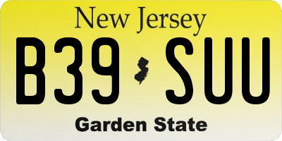 NJ license plate B39SUU