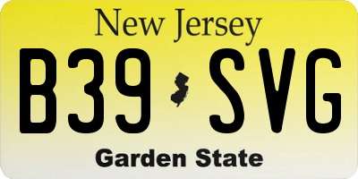 NJ license plate B39SVG