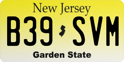 NJ license plate B39SVM