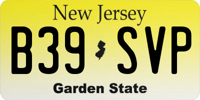 NJ license plate B39SVP