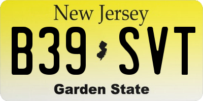 NJ license plate B39SVT