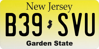NJ license plate B39SVU