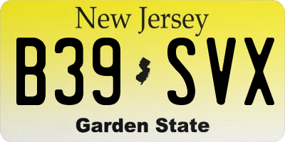 NJ license plate B39SVX