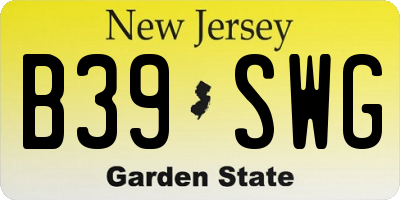 NJ license plate B39SWG