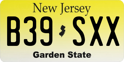 NJ license plate B39SXX