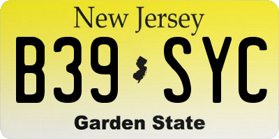 NJ license plate B39SYC