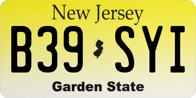 NJ license plate B39SYI