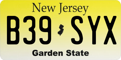 NJ license plate B39SYX