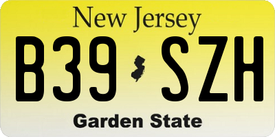 NJ license plate B39SZH