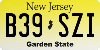 NJ license plate B39SZI