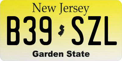 NJ license plate B39SZL
