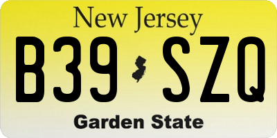 NJ license plate B39SZQ