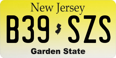 NJ license plate B39SZS
