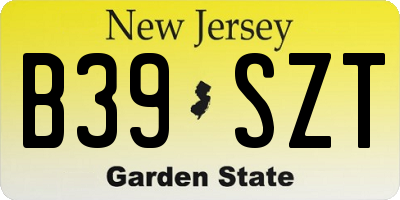 NJ license plate B39SZT