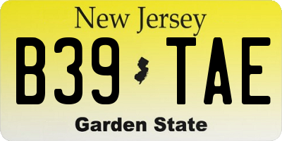 NJ license plate B39TAE