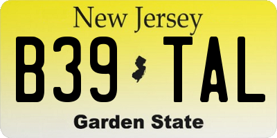 NJ license plate B39TAL