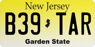 NJ license plate B39TAR