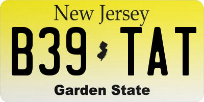NJ license plate B39TAT