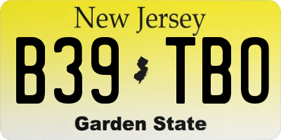 NJ license plate B39TBO