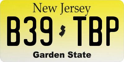 NJ license plate B39TBP