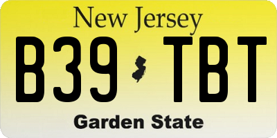 NJ license plate B39TBT