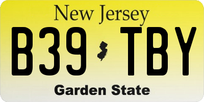 NJ license plate B39TBY