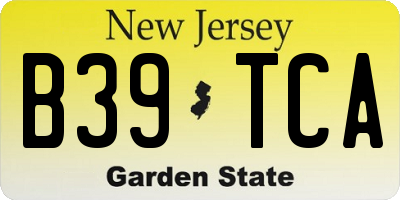 NJ license plate B39TCA