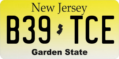 NJ license plate B39TCE