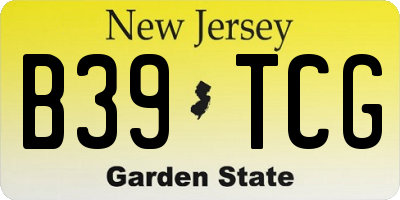 NJ license plate B39TCG