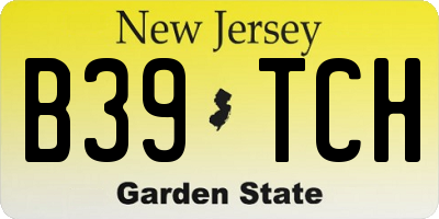 NJ license plate B39TCH